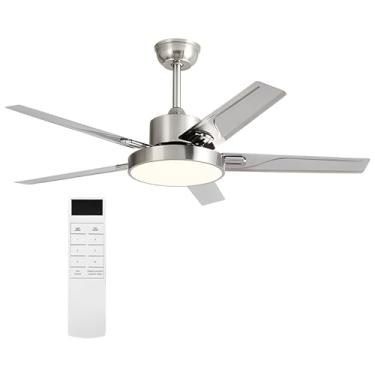 Imagem de Ventiladores De Teto Modernos Com Luzes, Ventilador De Teto Com Controle Remoto, Ventiladores De Teto Com Lâminas, Para Pátio, Quarto, Sala De Estar (Color : Style 1, Size : 56in)