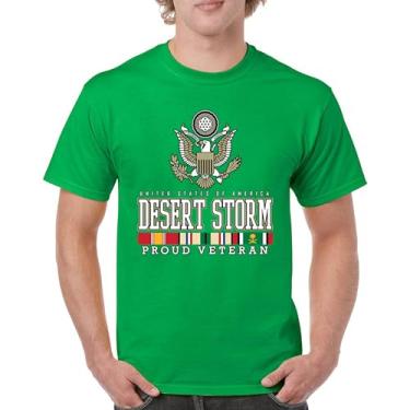 Imagem de Camiseta masculina Desert Storm Proud Veteran Army Gulf War Operation Served DD 214 Veterans Day Patriot, Verde, 5G