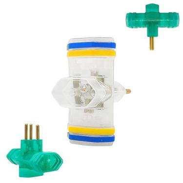 Imagem de Adaptador De Tomada Universal Tipo N Benjamim T Com 3 Entradas Multiplicador de Tomadas Transparente Moderno 10A Até 250v - Bivolt - 110V 220V - CompleteStore®