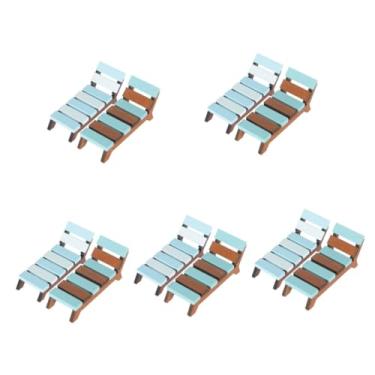Imagem de Vaguelly 10 Pcs mini espreguiçadeira de praia cadeirinha de descanso cadeiras de praia chaise longue cadeira de acampamento reclinável modelo de cadeira mini casa mini enfeite mobiliário