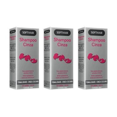 Imagem de Shampoo Soft Hair 60Ml Cinza Escuro 20% À 50% - Kit Com 3Un