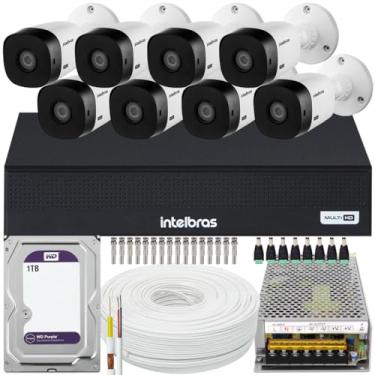 Imagem de Kit Cftv 8 Cameras Full Hd Dvr Intelbras 3008C 1TB WD Purple