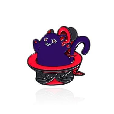 Imagem de Broche Hutao - Broche Hutao Personagens Cosplay Esmaltado Broche de Lapela - Presente para Fãs Mulheres e Meninas Lyney Cat