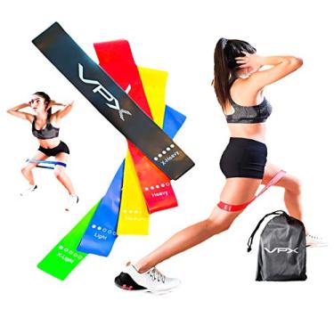 Imagem de Faixas de exercício VPX Resistance Loop | Conjunto de 5 | Homens e mulheres | Não irrita, látex natural, não irritante | Equipamento de acessórios de treino agachamento, glúteo, panturrilha, bumbum,