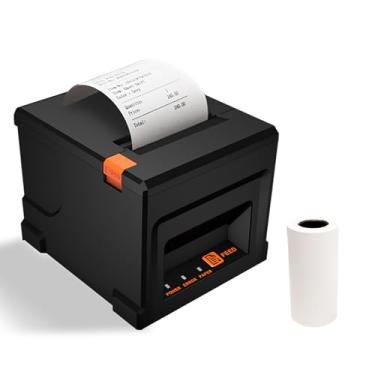 Imagem de Impressora de recibos pos, 80mm, usb + lan, com cortador automático, impressão térmica direta de mesa, compatível com suporte esc/pos