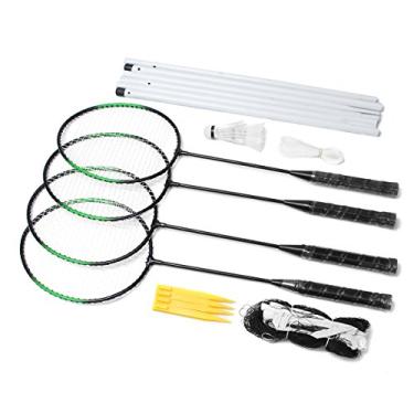 Imagem de WnewTools Conjunto profissional de badminton de liga de alumínio para 4 jogadores com bolsa de transporte de rede