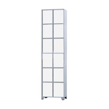 Imagem de Armário Roupeiro De Aço 12 Portas Para Vestiário Academia Locker Branco com Chave