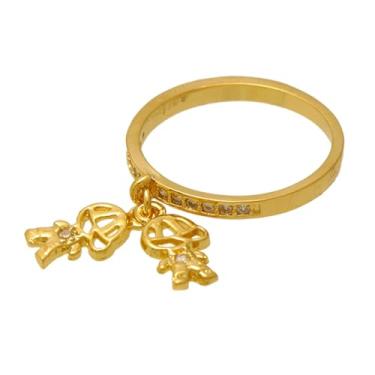 Imagem de Anel Mãe De Dois Meninos Dois Filhos Folheado Em Ouro 18k Softjoias (12)