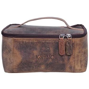 Imagem de komalc Genuíno Unissex Vanity kit de couro Dopp - Kit de viagem de higiene pessoal para barbear