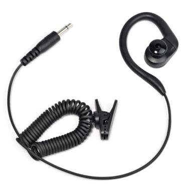 Imagem de TWAYRDIO Fone de ouvido de rádio de 3,5 mm de 1 pino de substituição para alto-falante Motorola Kenwood Walkie Talkie, microfone, ouça/receba apenas rádio da polícia, fone de ouvido para aplicação da