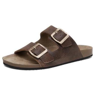 Imagem de Pierrô, Sandália birken Pierrô anatômica couro legítimo cor café envelhecido Tamanho:40;Gênero:Feminino;Cor:Marrom