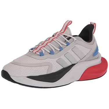 Imagem de adidas Alphabounce+ Tênis masculino, Branco/prata metálico/fusão azul, 10