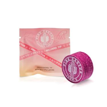 Imagem de KONLLEN Cacto rosa do Japão Ponta rosa para taco de piscina, ponta de 11 mm/14 mm feita de pele de porco multicamadas com P/M/A para acessórios de bilhar e sinuca