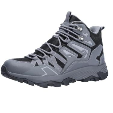 Imagem de CAMEL CROWN Bota de caminhada masculina à prova d'água, botas de trabalho robustas, confortáveis para mochilão, trilhas de trekking ao ar livre (cinza, 7 EUA