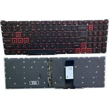 Imagem de Teclado de substituição para laptop Acer Predator Helios 300 PH315-52 PH315-53 PH317-53, Nitro 5 AN515-43 AN515-54 AN515-55 AN517-51, Nitro 7 AN715-51 Series Laptop Vermelho com retroiluminação dos