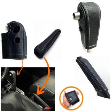 Imagem de Capas Couro Manopla Câmbio Automático E Freio De Mão Nissan Tiida 2008