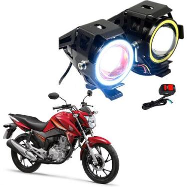 Imagem de Kit Led Farol Milha Moto Honda CG 160 TITAN 2016 2017 2018 2019 Angel 