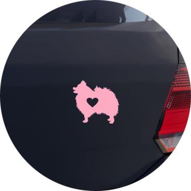 Imagem de Adesivo de Carro Lulu Da Pomerânia - Cor Rosa Claro - Melhor Adesivo, 
