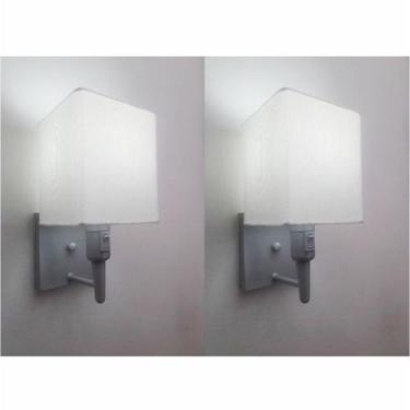 Imagem de Kit/2 Arandela Quadrada Md-2019 Cinza C/ Inter Liga e Desl Cúpula em T