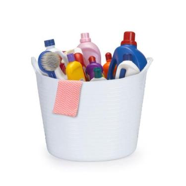 Imagem de Balde Flexivel Cesto Multiuso Branco Roupa Brinquedos 30L - ARTHI