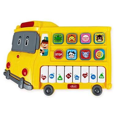 Imagem de Brinquedo Piano  AutoBus  Didático Músical Com Luz(Amarelo) - Toy King
