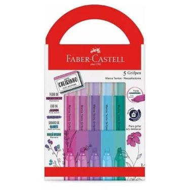 Imagem de Marca-Texto Grifpen com Aroma Relaxa e Reequilibra 5 Cores Faber - Cas
