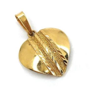 Imagem de Pingente de ouro 18 k Coração Trabalhado - Elegancy Joias