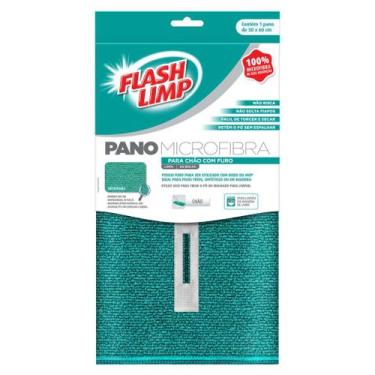 Imagem de Pano Microfibra de Chão C/ Furo para Rodo ou Mop 50x60 Flash Limp FLP6