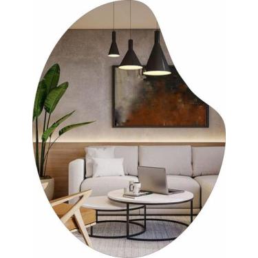 Imagem de Espelho decorativo orgânico 50cmx35cm moderno luxo sala quarto banheir