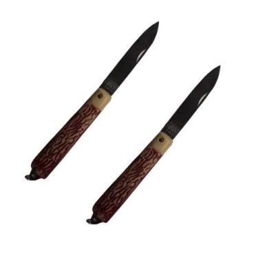 Imagem de 2 Canivete Inox De Bolso Cabo Plástico Trava Segurança 18 cm - Tools R