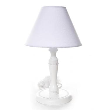 Imagem de Abajur Madeira Pérolas 1 Quarto Bebê Infantil Menina - Potinho de mel