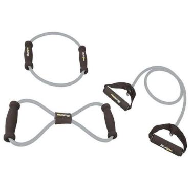 Imagem de Kit 3 Elásticos Extensores Látex com Pegada EVA HP060 Proaction, Cinza