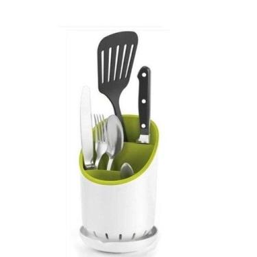 Imagem de Porta Talheres Plástico Para Pia Com Escorredor de Água Hauskraft