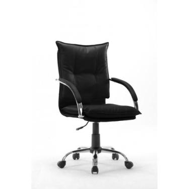 Imagem de Cadeira Diretor em Couro PU Preta Pelegrin PEL-280