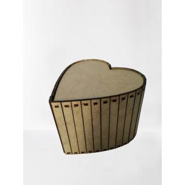 Imagem de Caixa Coração Alta P MDF 15 x 15 x 12cm - Arte Magazine