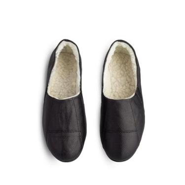 Imagem de Sapatilha pantufa em couro unissex forrada com pelo 6103 - Enluaze, 37