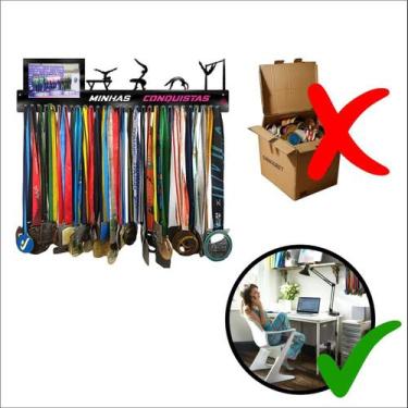 Imagem de Porta Medalha Ginástica Artística Fem Portaretrato Para Até 100 Medalh