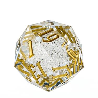 Imagem de Poludie 55mm 20 Sided DND Dice, Giant D20 D&D Polyhedral Dice Large D20 with Die Gift Box for Dungeons and Dragons, RPG Table Games (Transparent Bubbles)