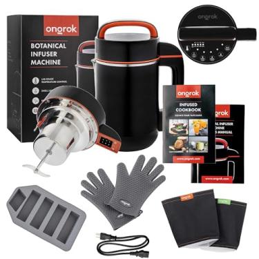Imagem de ONGROK Máquina de fazer manteiga e infusor de óleo – Máquina de manteiga elegante com funcionalidade simples, kit de máquina de tintura elétrica para óleo de ervas comestível com todos os acessórios