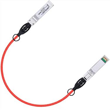 Imagem de ipolex Cabo colorido SFP+ Twinax de 10 G, cabo passivo de cobre (DAC), 0,25 m (0,82 pés) em vermelho, para Cisco SFP-H10GB-CU0.25M, Meraki, Ubiquit, Mikrotik, Intel, Fortinet, Netgear, D-Link e mais