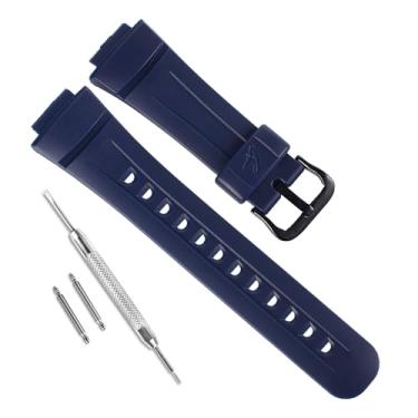 Imagem de Pulseira de relógio de substituição de resina natural impermeável para Casio G-Shock G2900, G2900F, G2900BT (fivela azul/preta)