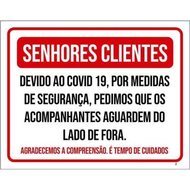 Imagem de Kit 3 Placas Senhores Clientes Acompanhantes Lado De Fora