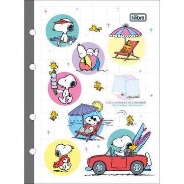 Imagem de Refil Caderno Argolado Colegial c/ Adesivos (SNOOPY) Tiliflex 80 Folha