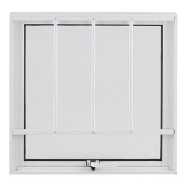 Imagem de Janela Com Grade - Alumínio - 0,60x0,60m - Crv, Branco