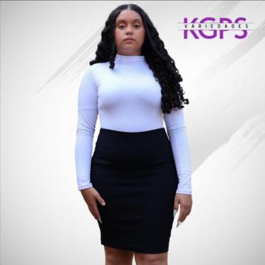 Imagem de Saia Lápis Mídy Basica Elegante Tecido Bengaline Plus Size - Preta - C