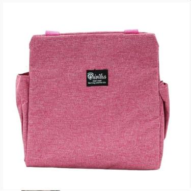 Imagem de Bolsa Marmita Lancheira Térmica Casual Discreta Adulto Trabalho Faculdade (Rosa)
