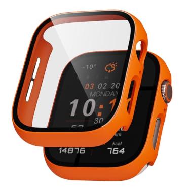 Imagem de TSOGIA Pacote com 2 capas rígidas de PC para Apple Watch SE 3 (2025) / SE2 / SE/Series 6/5/4 protetor de tela de 44 mm, com protetor de tela de vidro temperado 9H, capa protetora completa para