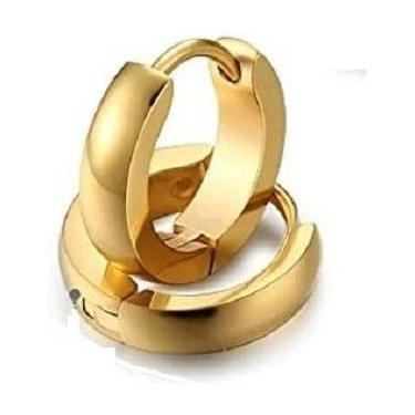 Imagem de Brinco Argola Aço Prata Preto Dourado 6 Mm Clicker - 2 Pçs - De Castro