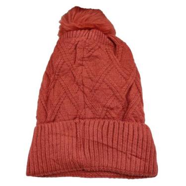 Imagem de Touca De Lã Lisa Forrada Adulto Feminina Com Pompom Pelúcia de Frio In