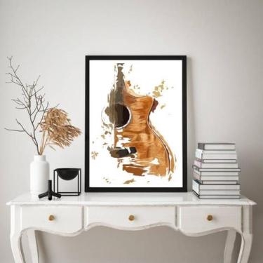 Imagem de Quadro Decorativo Violão- Aquarela 33x24cm - Quadros On-line